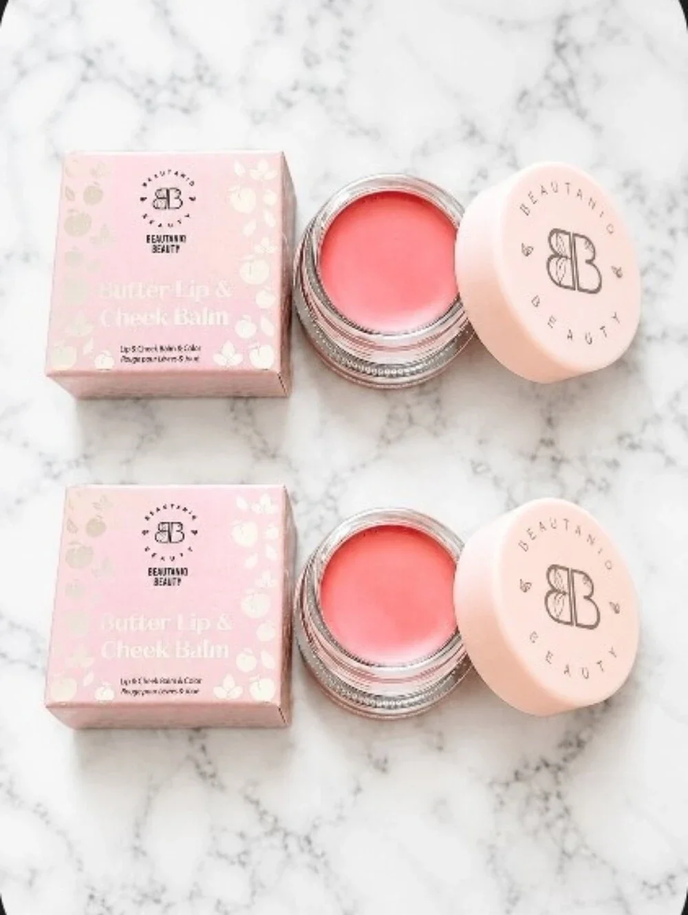 2 x Beautaniq MAUVE LYCHEE Butter Lip & Cheek Balm .14 oz NIB's!